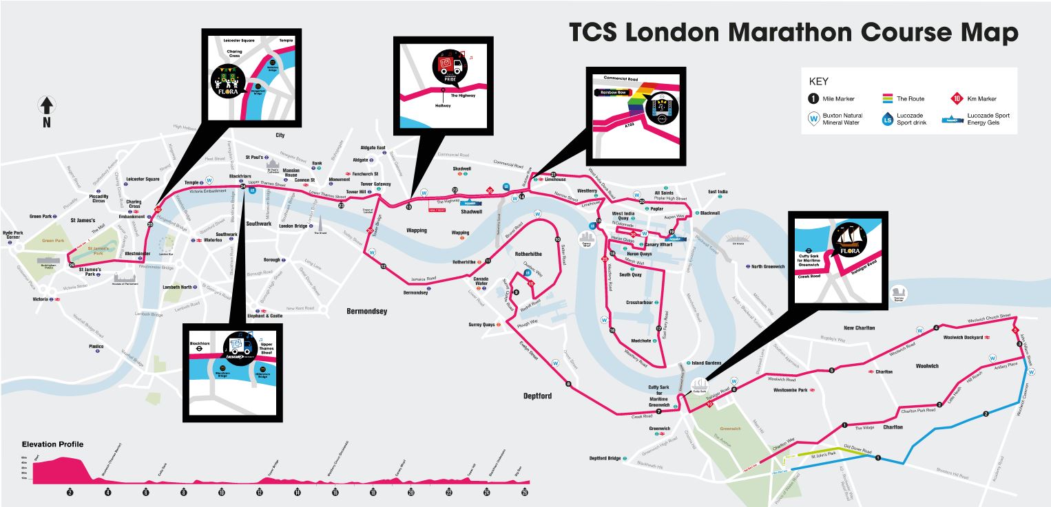 TCS London Marathon Course Map 2023